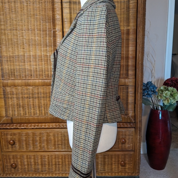*RARE* VINTAGE RALPH LAUREN | Wool Houndstooth Riding Jacket MEDIUM - Picture 4 of 6